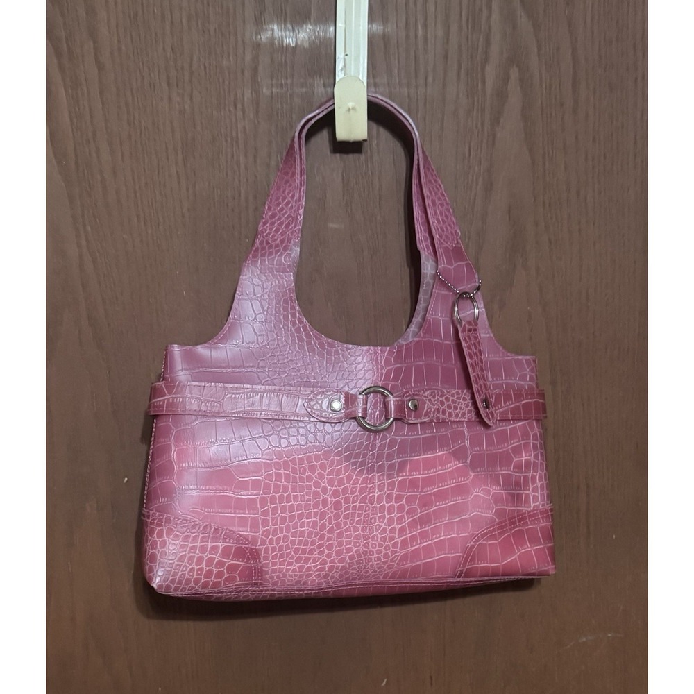 VTG NOS Avon Pink Faux Croc Jelly Plastic Handbag Purse Bag Satchel Y2K GTb5